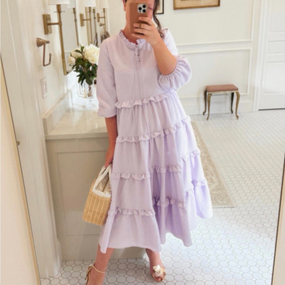 Dainty Jewells Lavender Tiered Ruffle Dress
